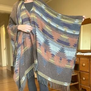 Rhonda Stark Southwestern poncho wrap shawl